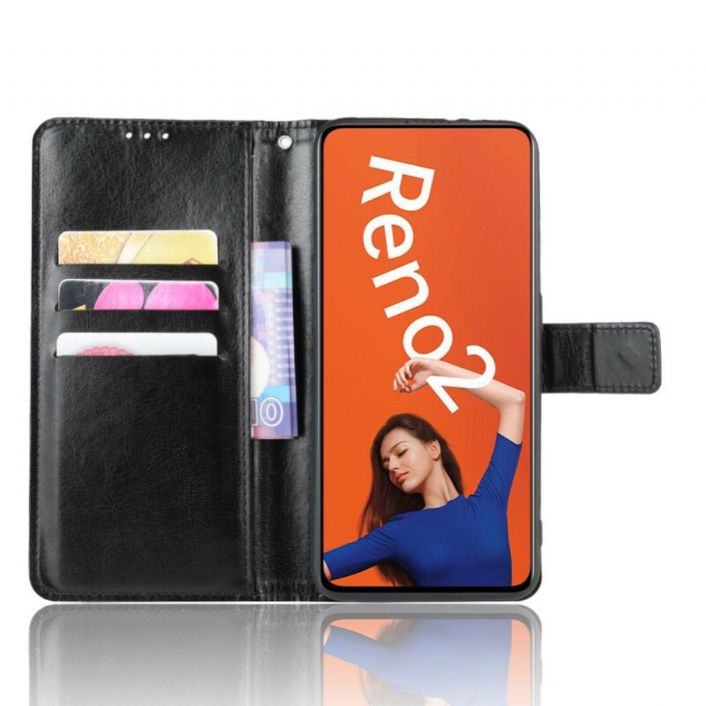 Kožené Pouzdro Na Oppo Reno 2 Okázalá Umělá Kůže