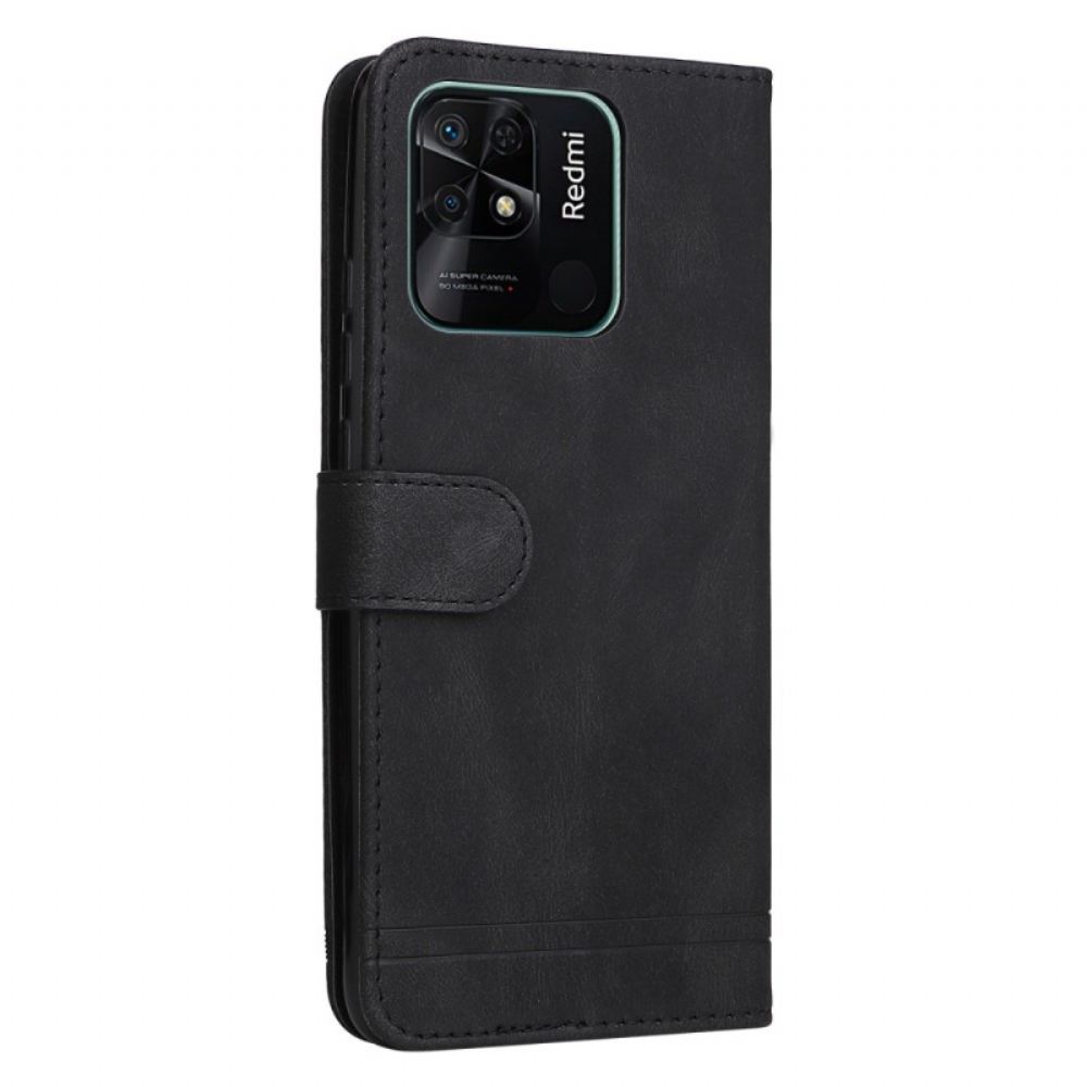 Flipové Pouzdro Na Xiaomi Redmi 10C Kožené Provedení S Ozdobným Nýtem