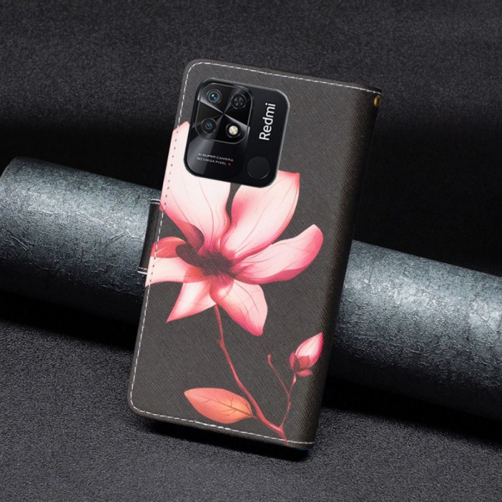 Flipové Pouzdro Na Xiaomi Redmi 10C Květinová Kapsa Na Zip