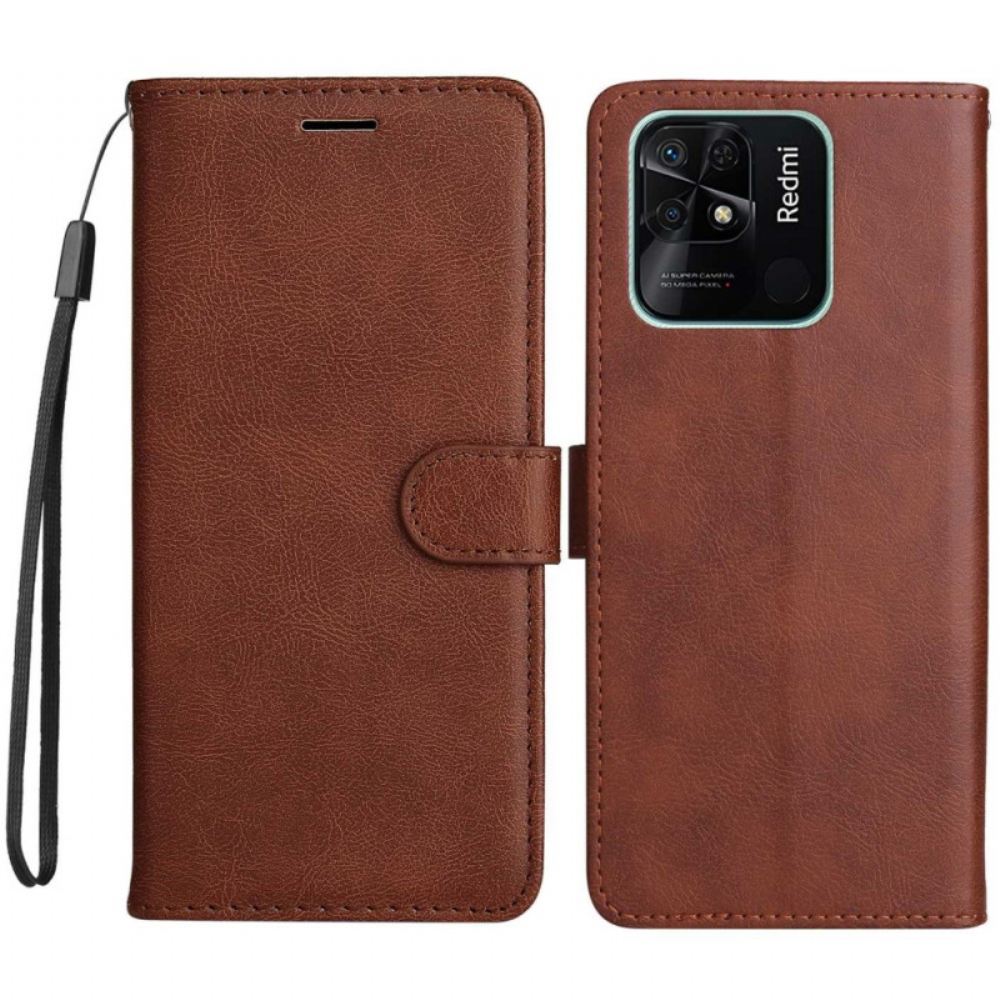 Flipové Pouzdro Na Xiaomi Redmi 10C Na Lana Obyčejný S Popruhem