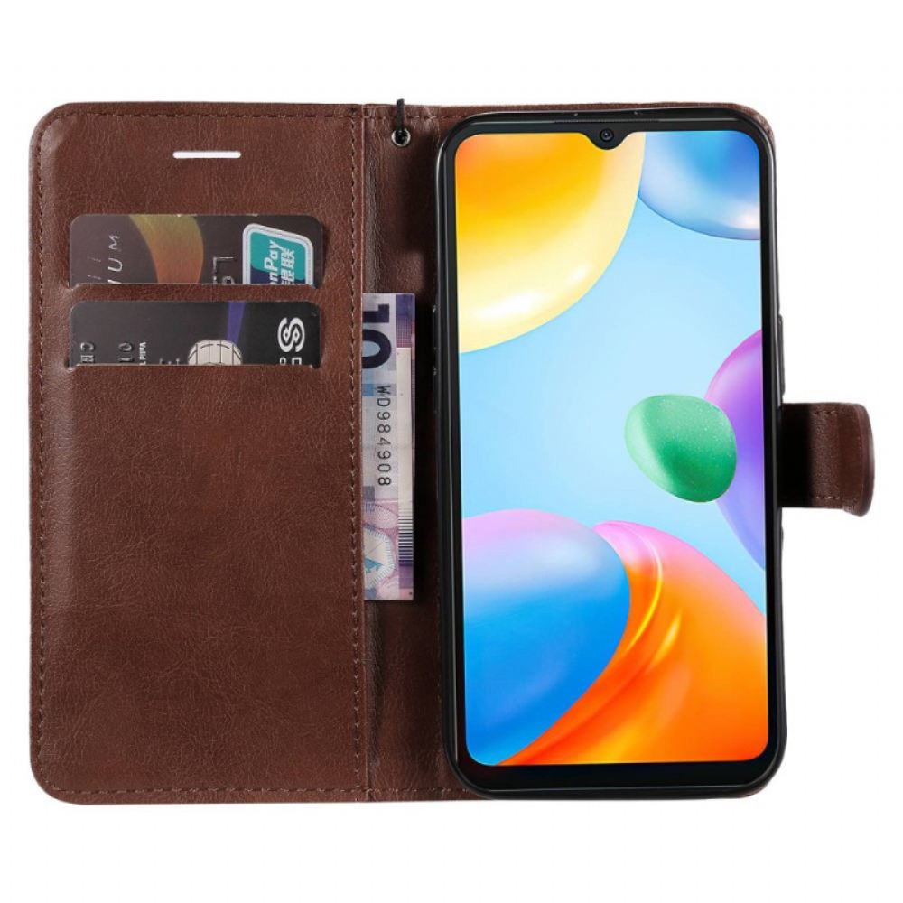 Flipové Pouzdro Na Xiaomi Redmi 10C Na Lana Obyčejný S Popruhem