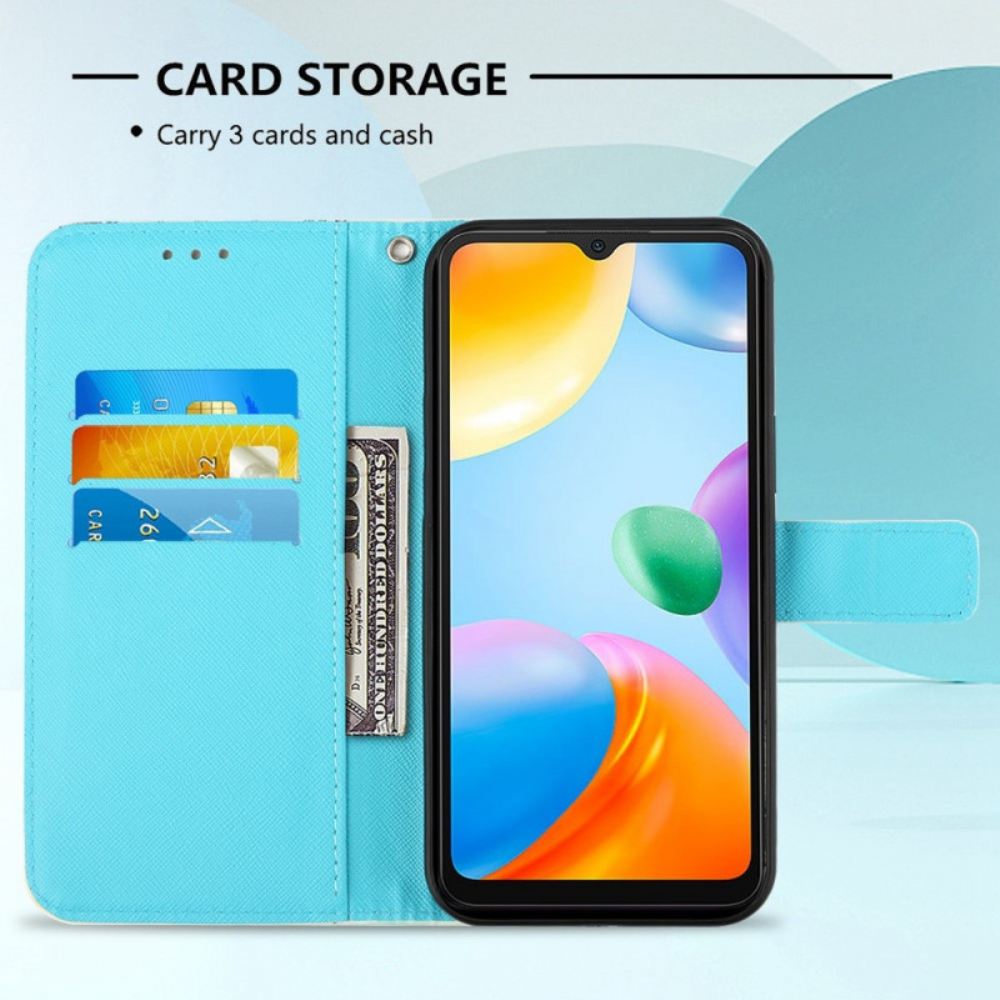 Flipové Pouzdro Na Xiaomi Redmi 10C Na Lana Popruhový Lapač Snů