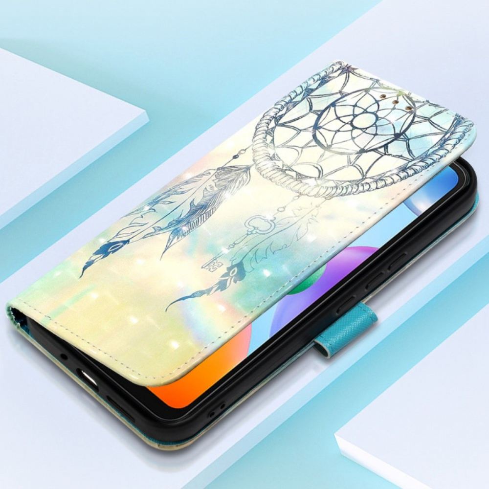 Flipové Pouzdro Na Xiaomi Redmi 10C Na Lana Popruhový Lapač Snů