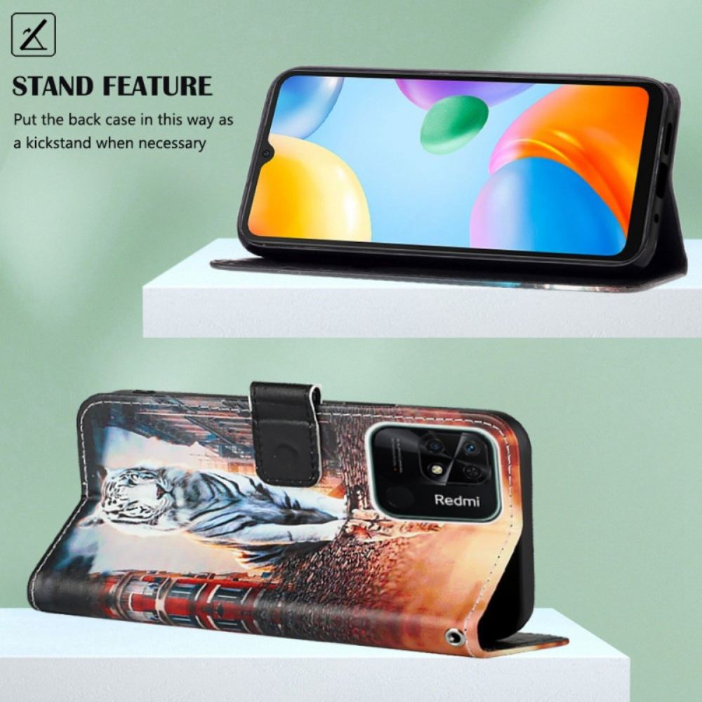 Flipové Pouzdro Na Xiaomi Redmi 10C Na Lana Sen O Kotěti S Popruhem