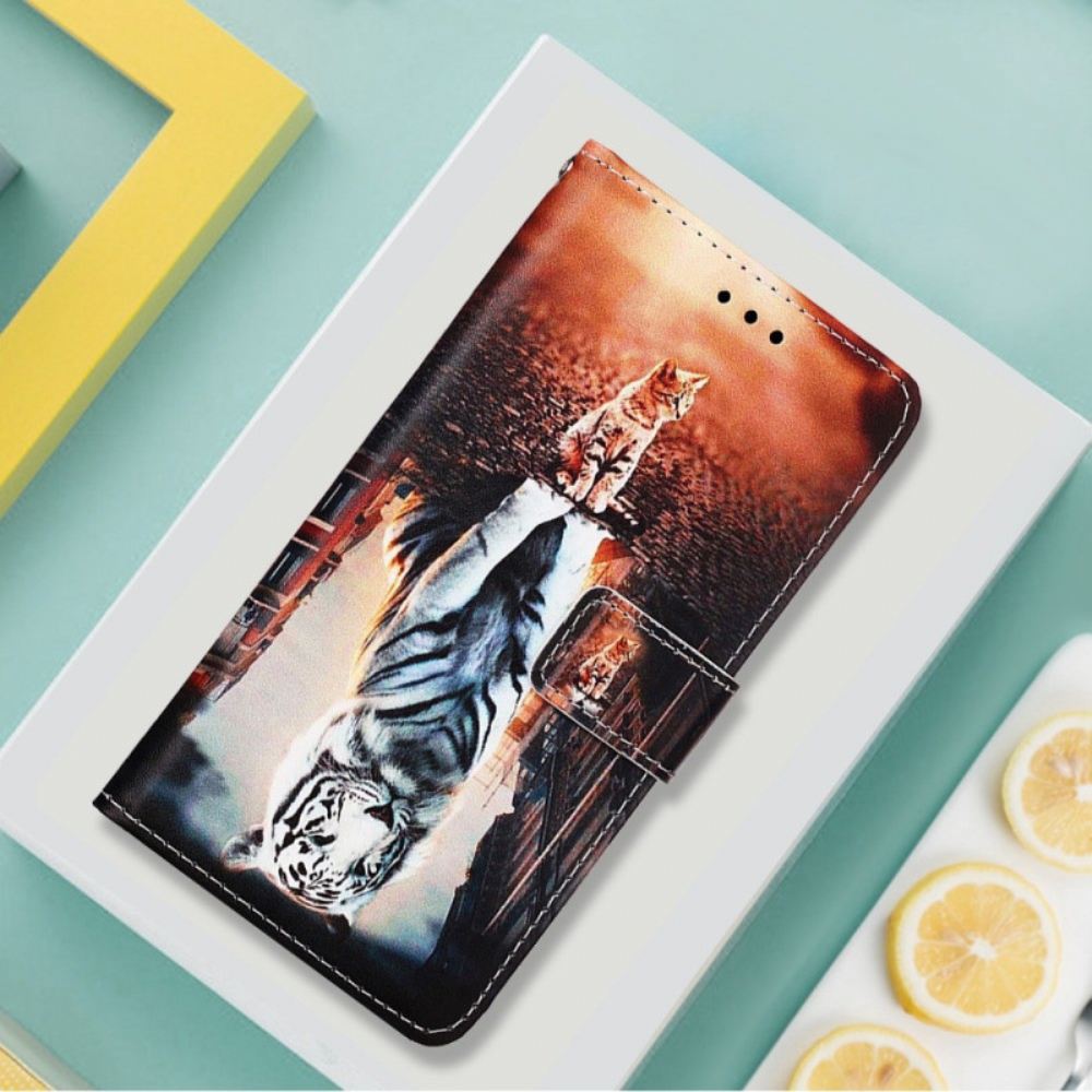 Flipové Pouzdro Na Xiaomi Redmi 10C Na Lana Sen O Kotěti S Popruhem