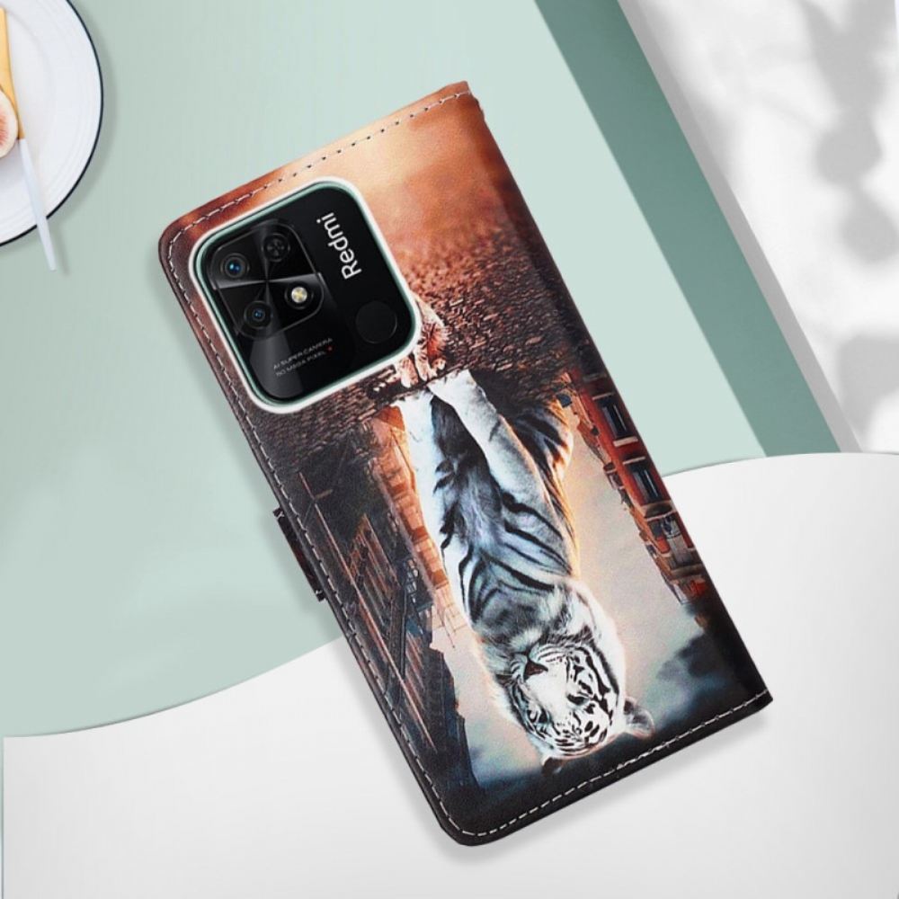 Flipové Pouzdro Na Xiaomi Redmi 10C Na Lana Sen O Kotěti S Popruhem