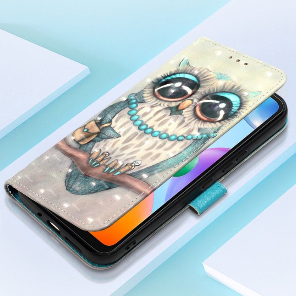 Flipové Pouzdro Na Xiaomi Redmi 10C Na Lana Slečna Strappy Sova