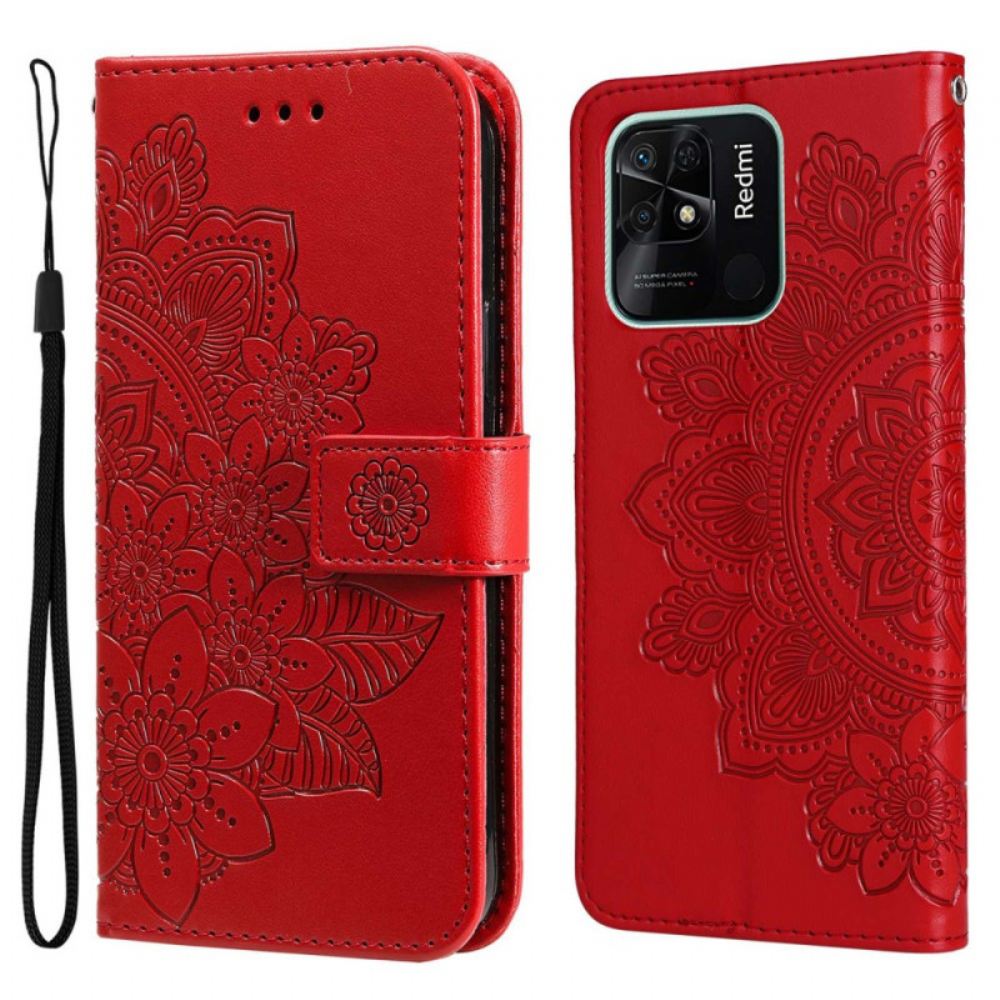 Flipové Pouzdro Na Xiaomi Redmi 10C Na Lana Strappy Mandala