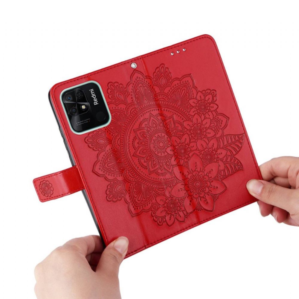 Flipové Pouzdro Na Xiaomi Redmi 10C Na Lana Strappy Mandala