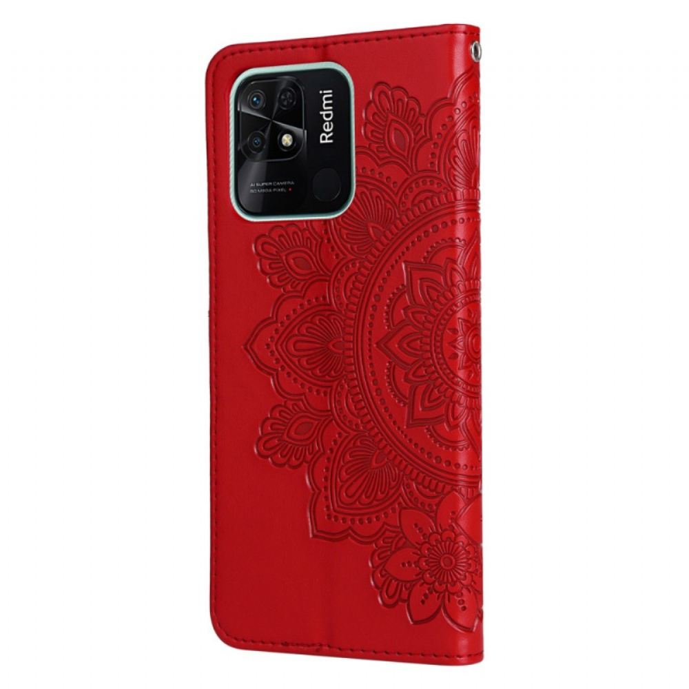 Flipové Pouzdro Na Xiaomi Redmi 10C Na Lana Strappy Mandala