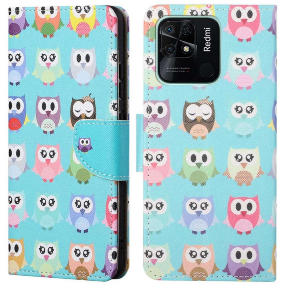 Flipové Pouzdro Na Xiaomi Redmi 10C Několik Sov