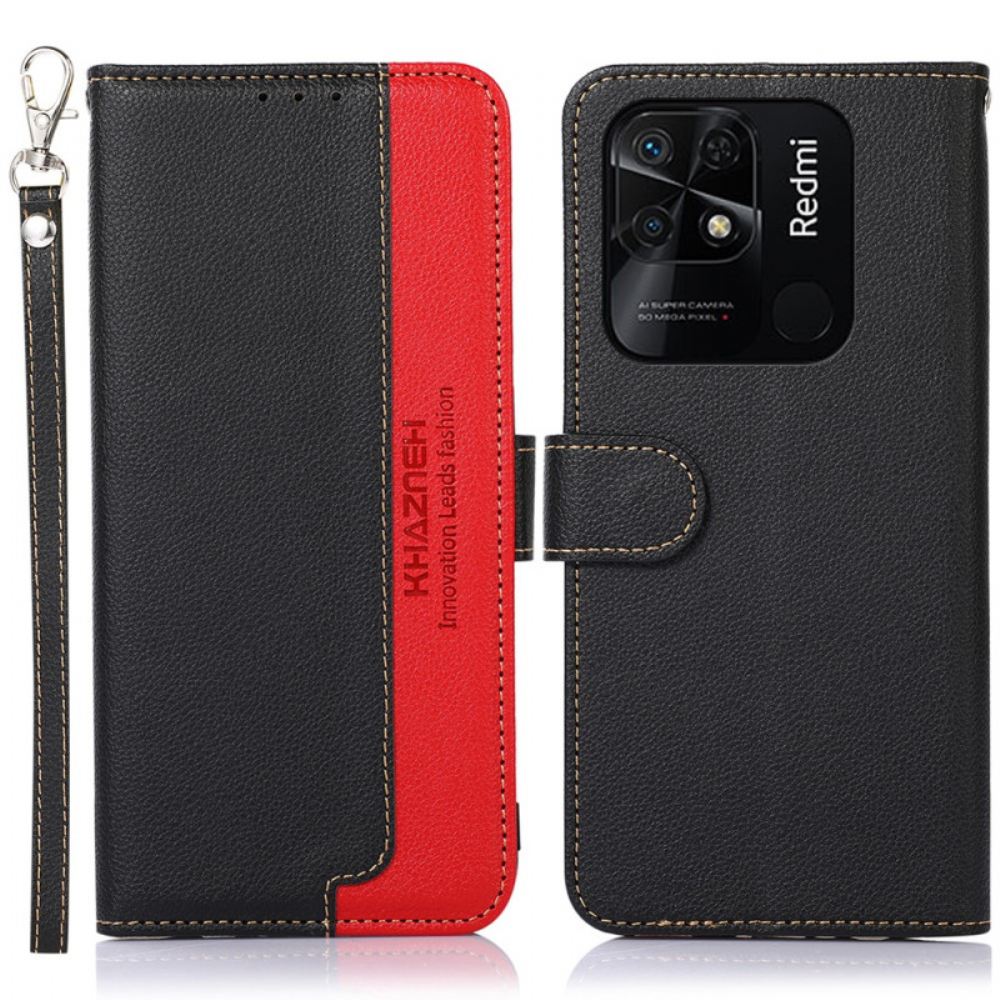 Flipové Pouzdro Na Xiaomi Redmi 10C Rfid Khazneh Ve Stylu Liči