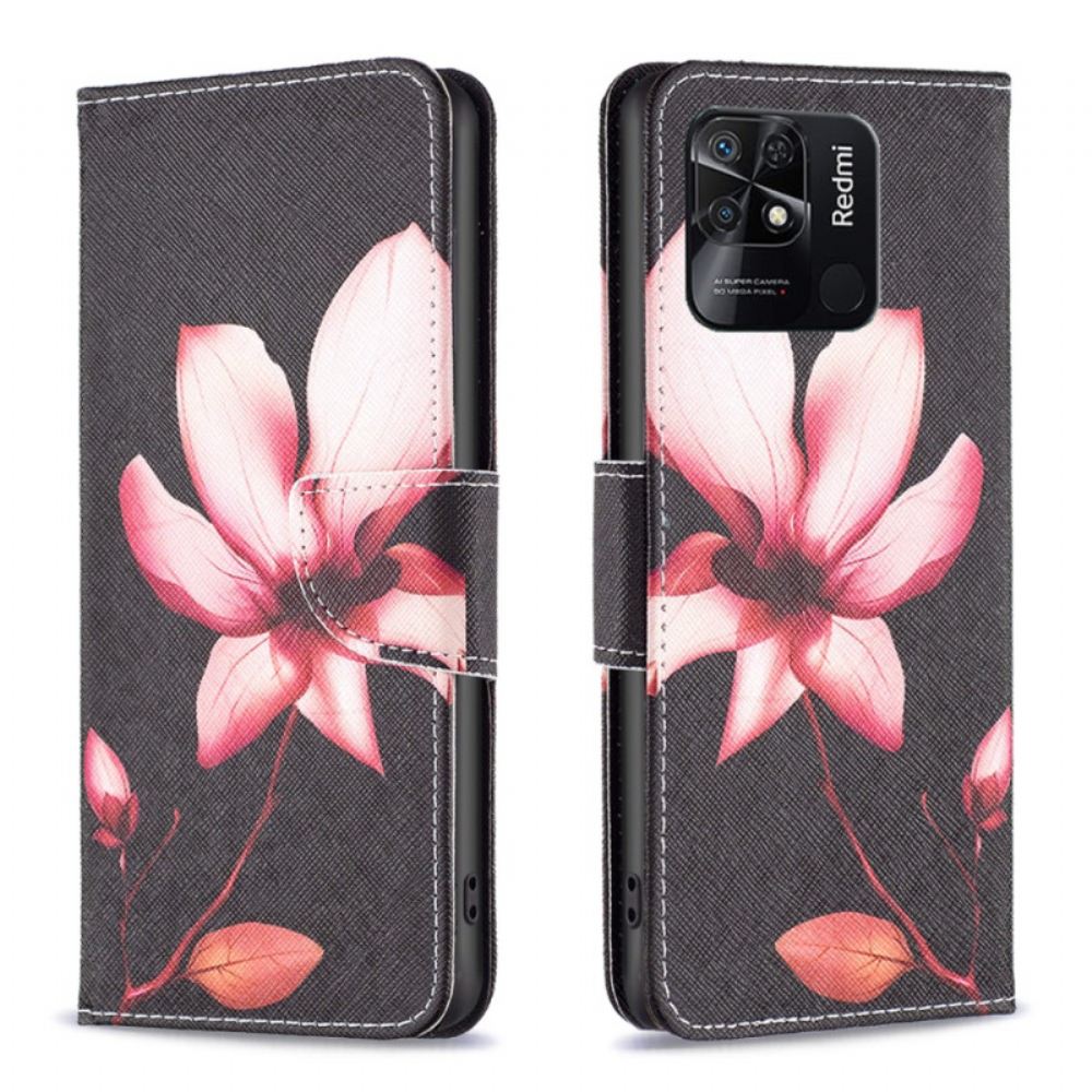 Flipové Pouzdro Na Xiaomi Redmi 10C Růžový Květ