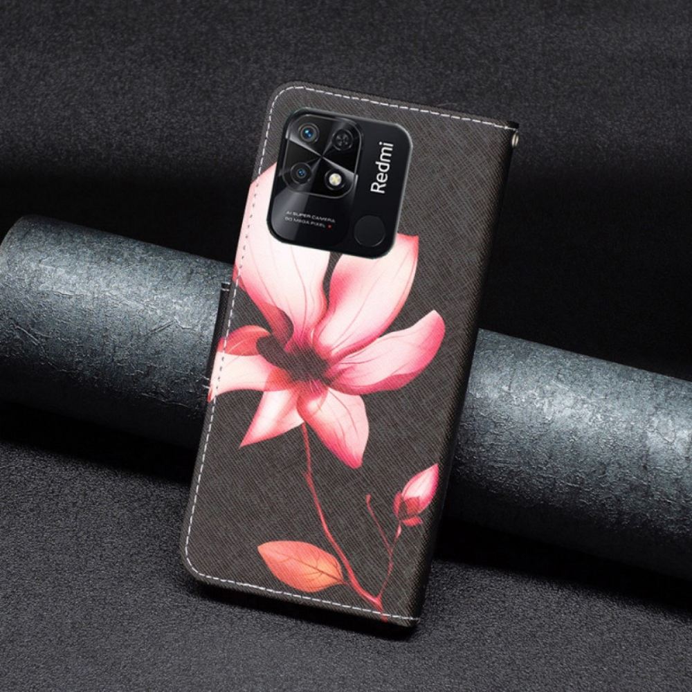 Flipové Pouzdro Na Xiaomi Redmi 10C Růžový Květ
