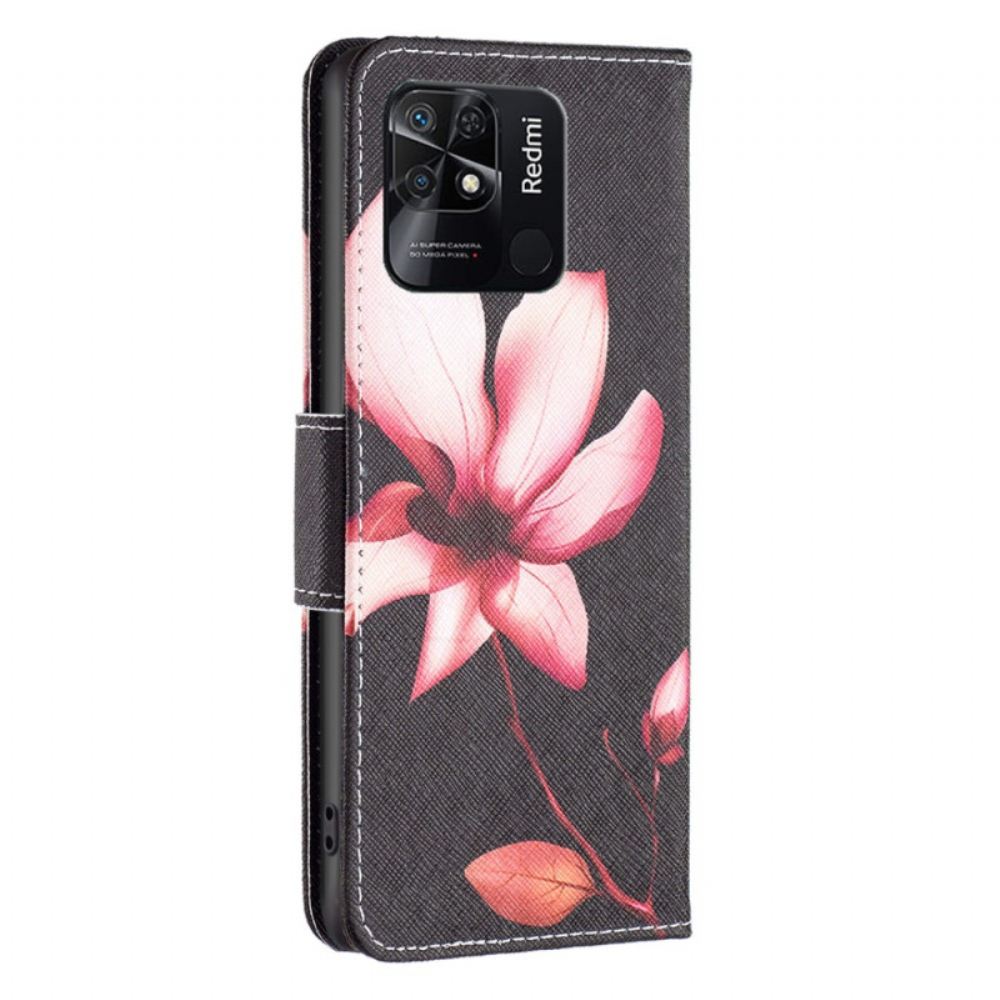 Flipové Pouzdro Na Xiaomi Redmi 10C Růžový Květ