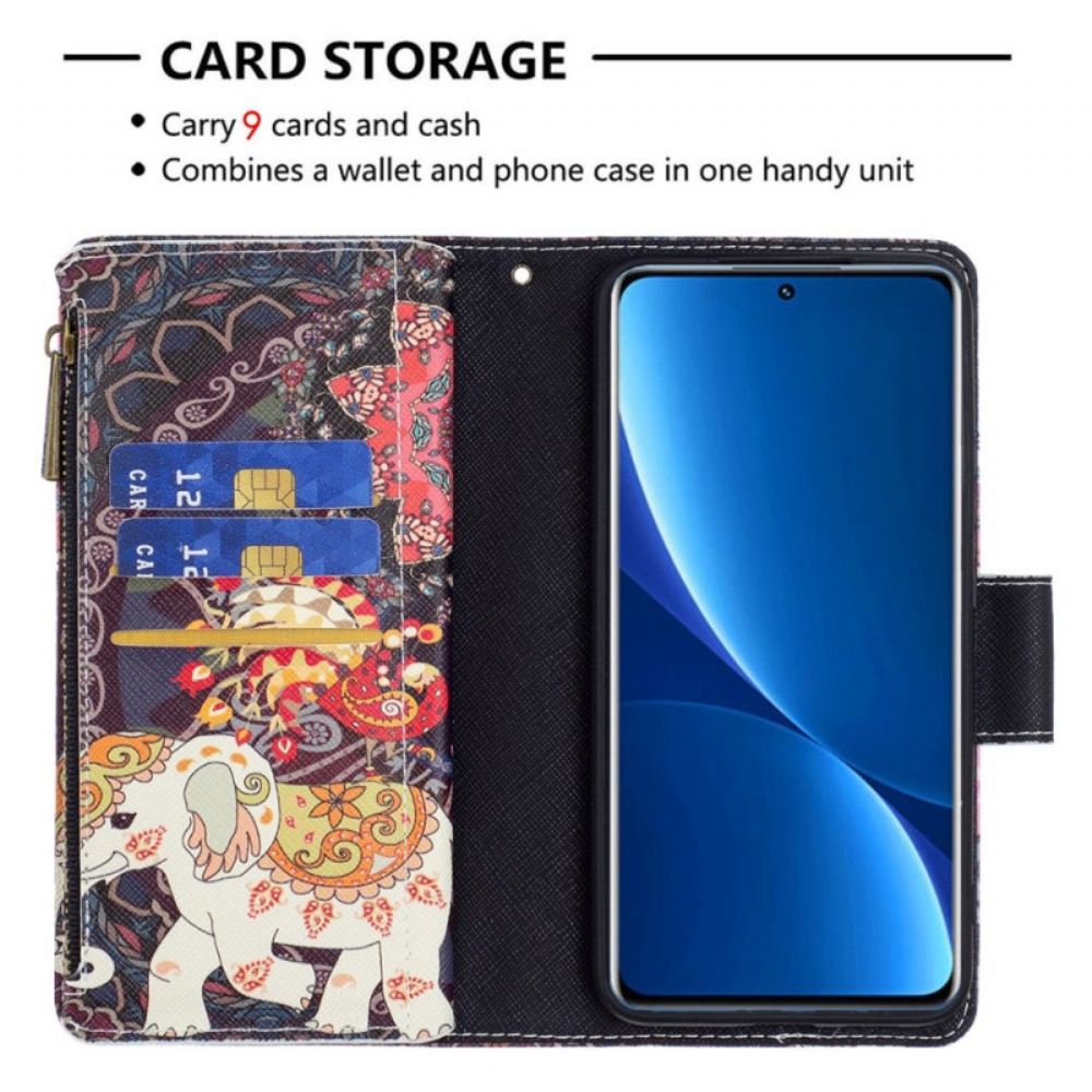 Flipové Pouzdro Na Xiaomi Redmi 10C Sloní Kapsa Na Zip
