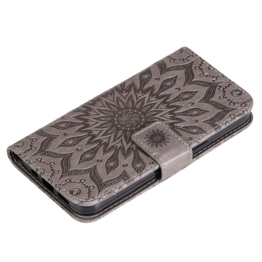 Flipové Pouzdro Na Xiaomi Redmi 10C Sluneční Mandala Se Šňůrkou