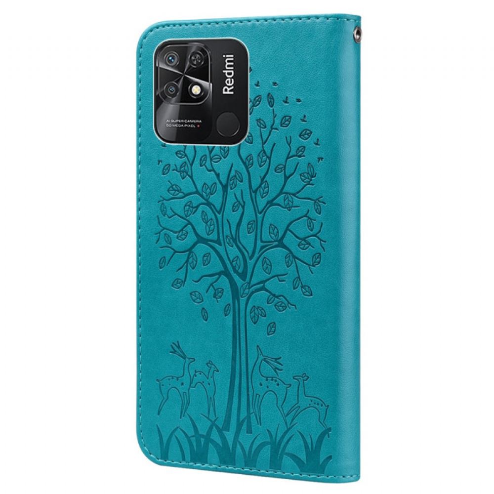 Flipové Pouzdro Na Xiaomi Redmi 10C Strom A Jelen