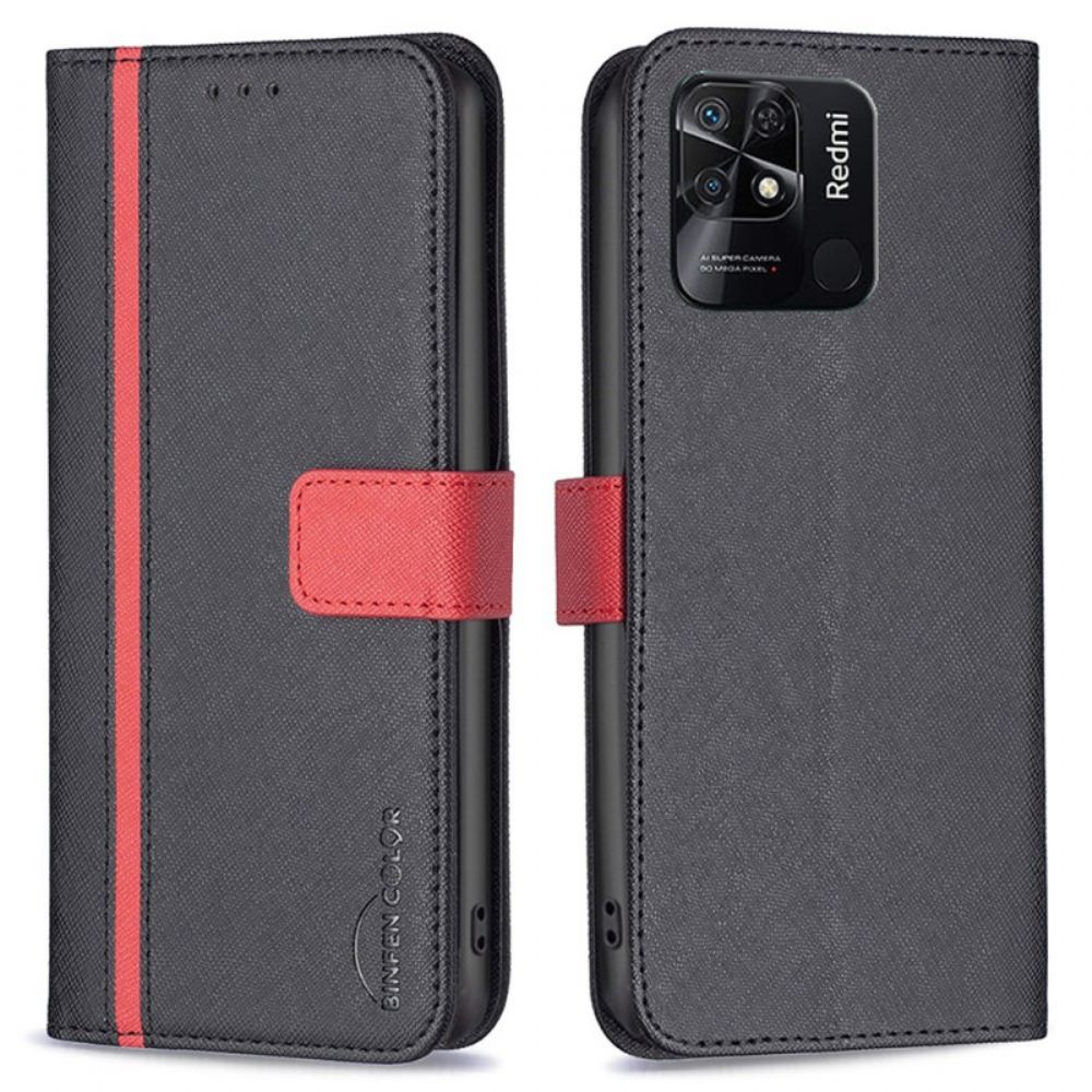 Flipové Pouzdro Na Xiaomi Redmi 10C Texturovaná Imitace Kůže Binfen Color