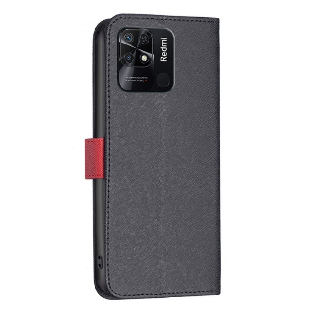 Flipové Pouzdro Na Xiaomi Redmi 10C Texturovaná Imitace Kůže Binfen Color