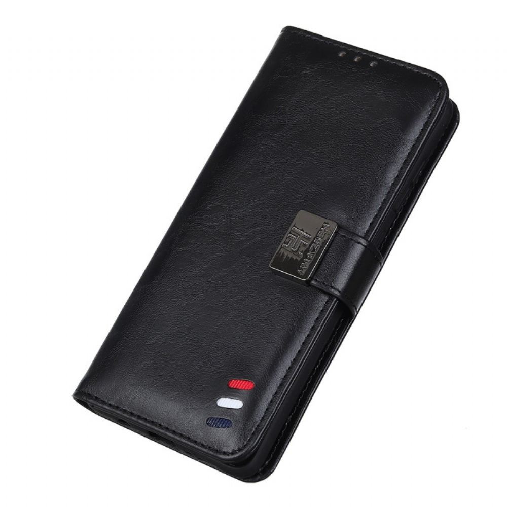 Flipové Pouzdro Na Xiaomi Redmi 10C Tříbarevný Kožený Efekt