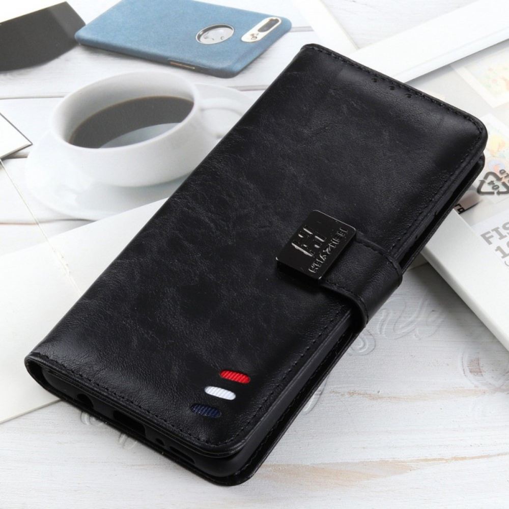 Flipové Pouzdro Na Xiaomi Redmi 10C Tříbarevný Kožený Efekt