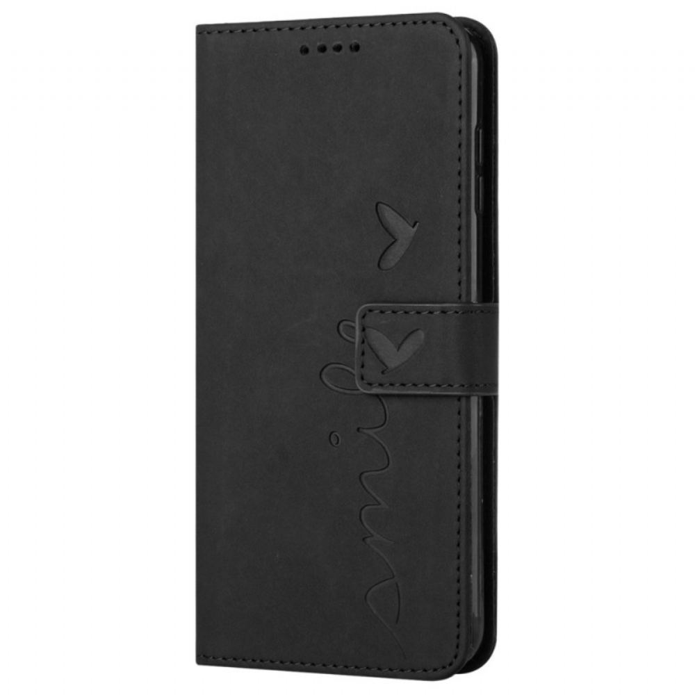 Flipové Pouzdro Na Xiaomi Redmi 10C Usmívejte Se S Lanyardem