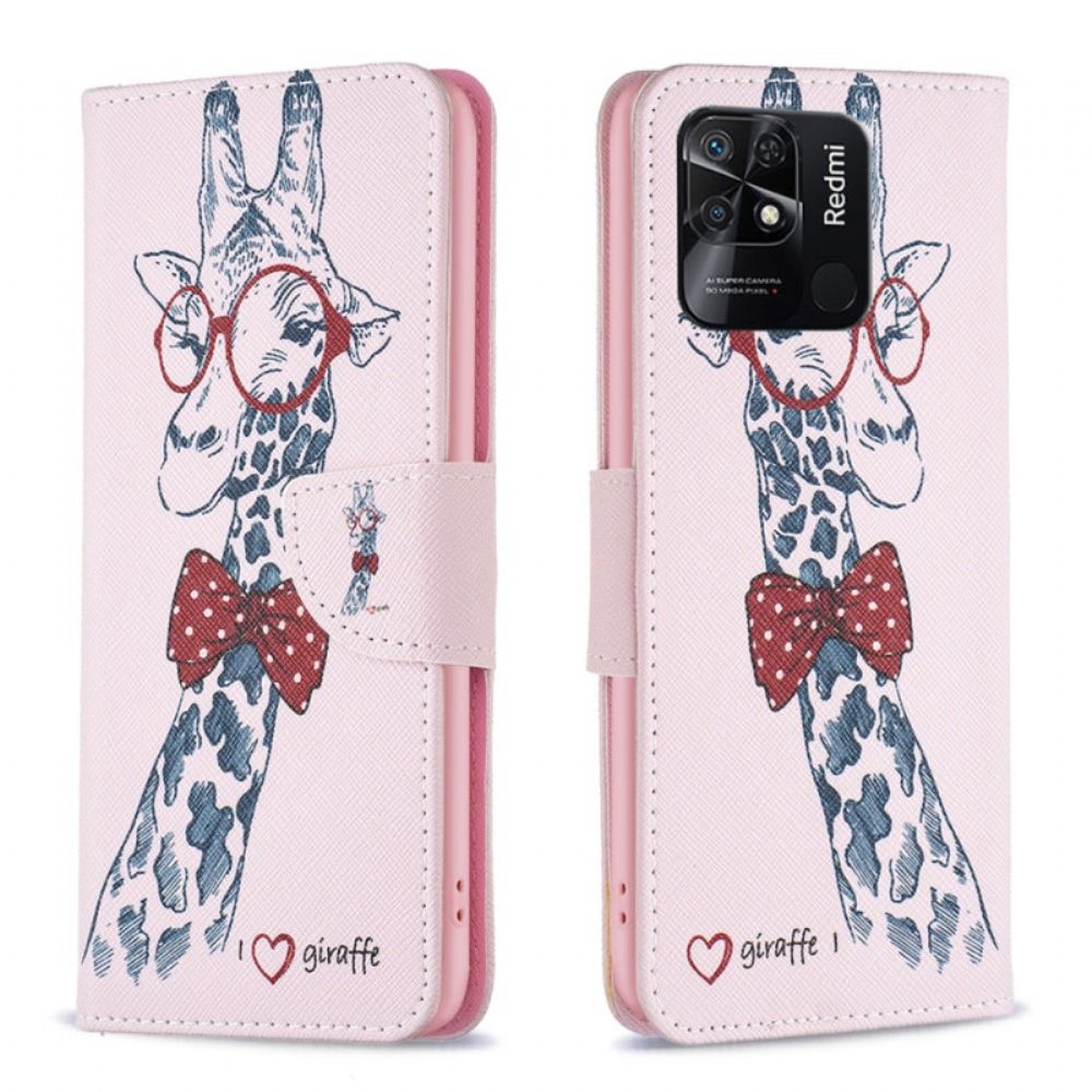 Kožené Pouzdro Na Xiaomi Redmi 10C Chytrá Žirafa