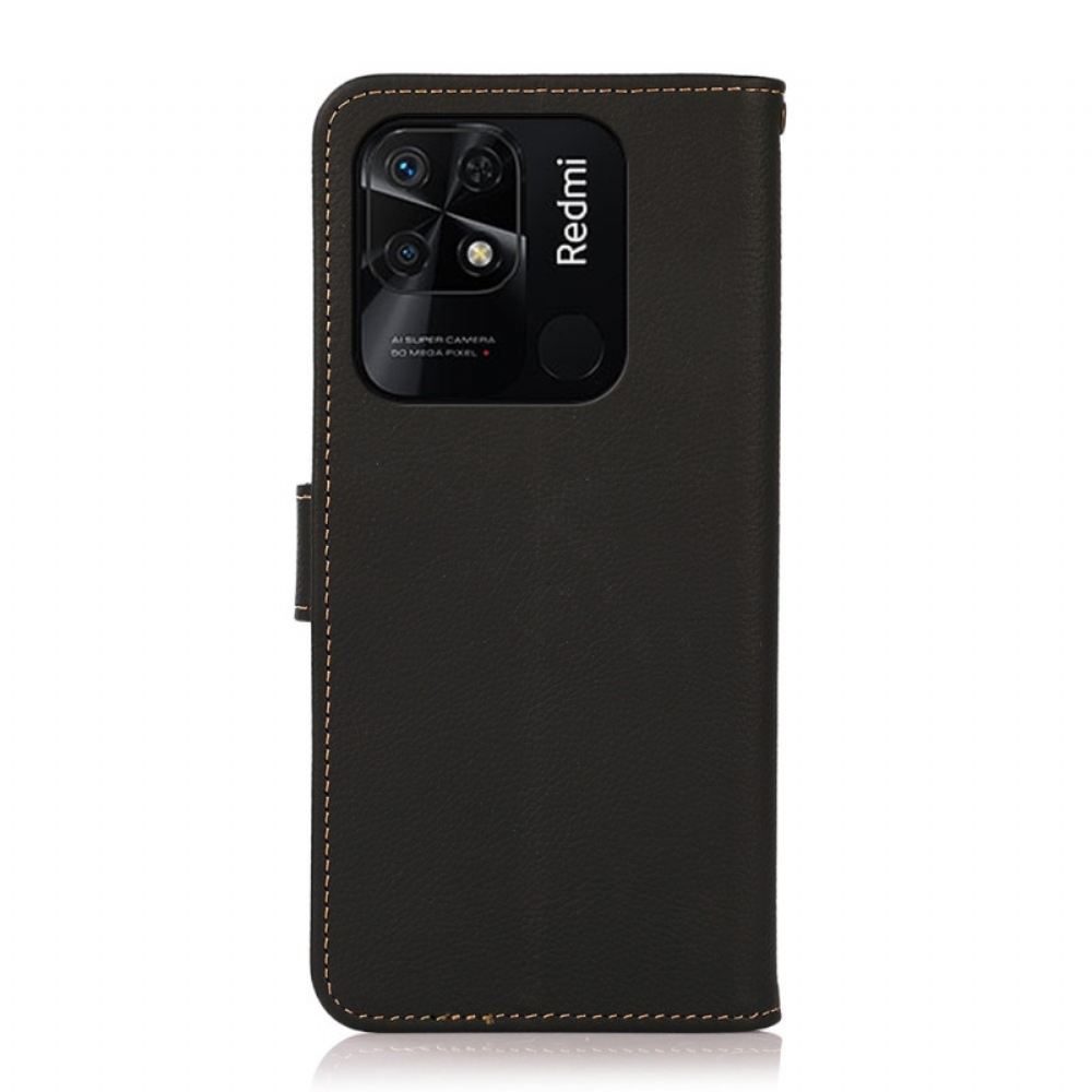 Kožené Pouzdro Na Xiaomi Redmi 10C Khazneh Rfid Pravá Kůže
