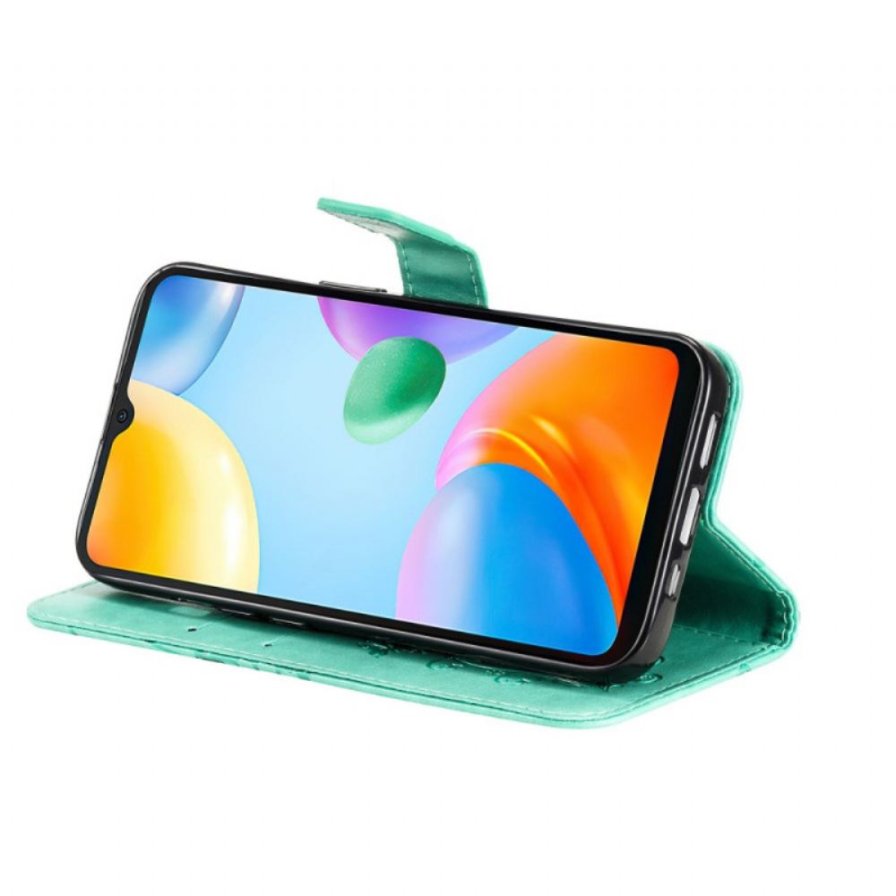 Kožené Pouzdro Na Xiaomi Redmi 10C Na Lana Obří Motýli