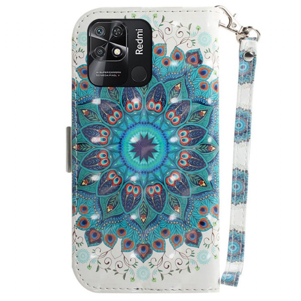 Kožené Pouzdro Na Xiaomi Redmi 10C Na Lana Strappy Mandala