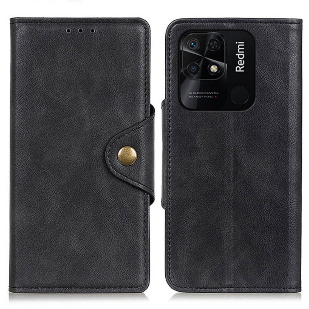 Kožené Pouzdro Na Xiaomi Redmi 10C Magnetické Tlačítko Z Umělé Kůže