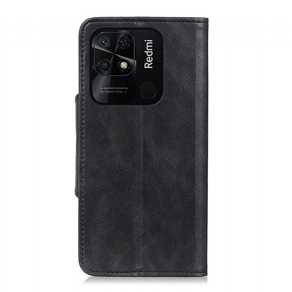Kožené Pouzdro Na Xiaomi Redmi 10C Magnetické Tlačítko Z Umělé Kůže
