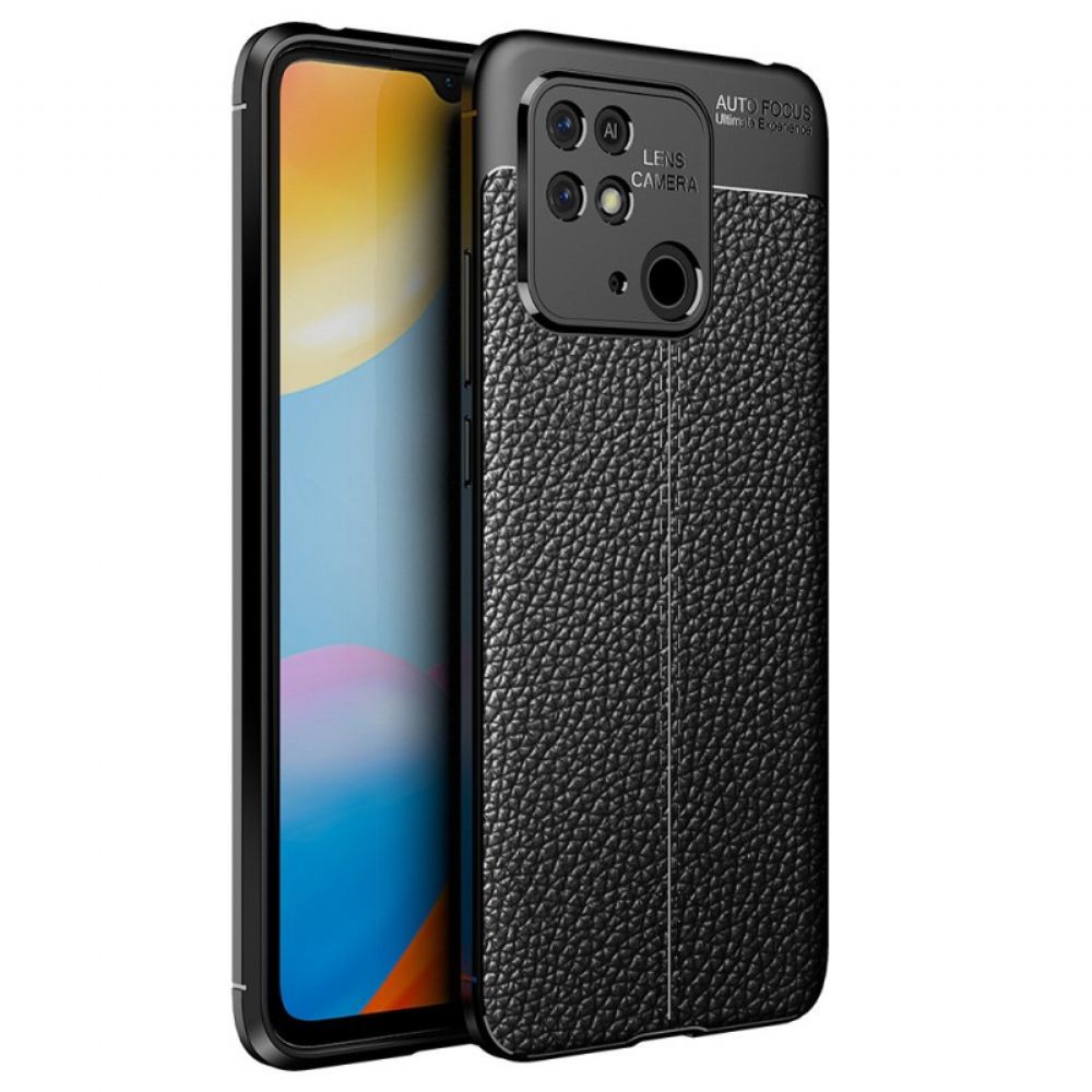 Kryt Na Xiaomi Redmi 10C Efekt Kůže Litchi S Dvojitou Linií