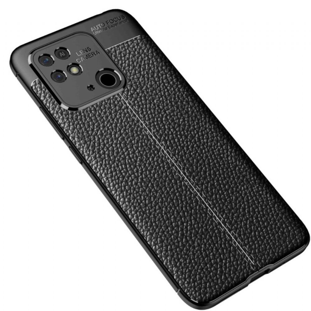 Kryt Na Xiaomi Redmi 10C Efekt Kůže Litchi S Dvojitou Linií