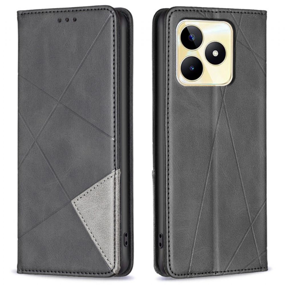 Kožené Pouzdro Folio Na Realme C53 Geometrický Vzor