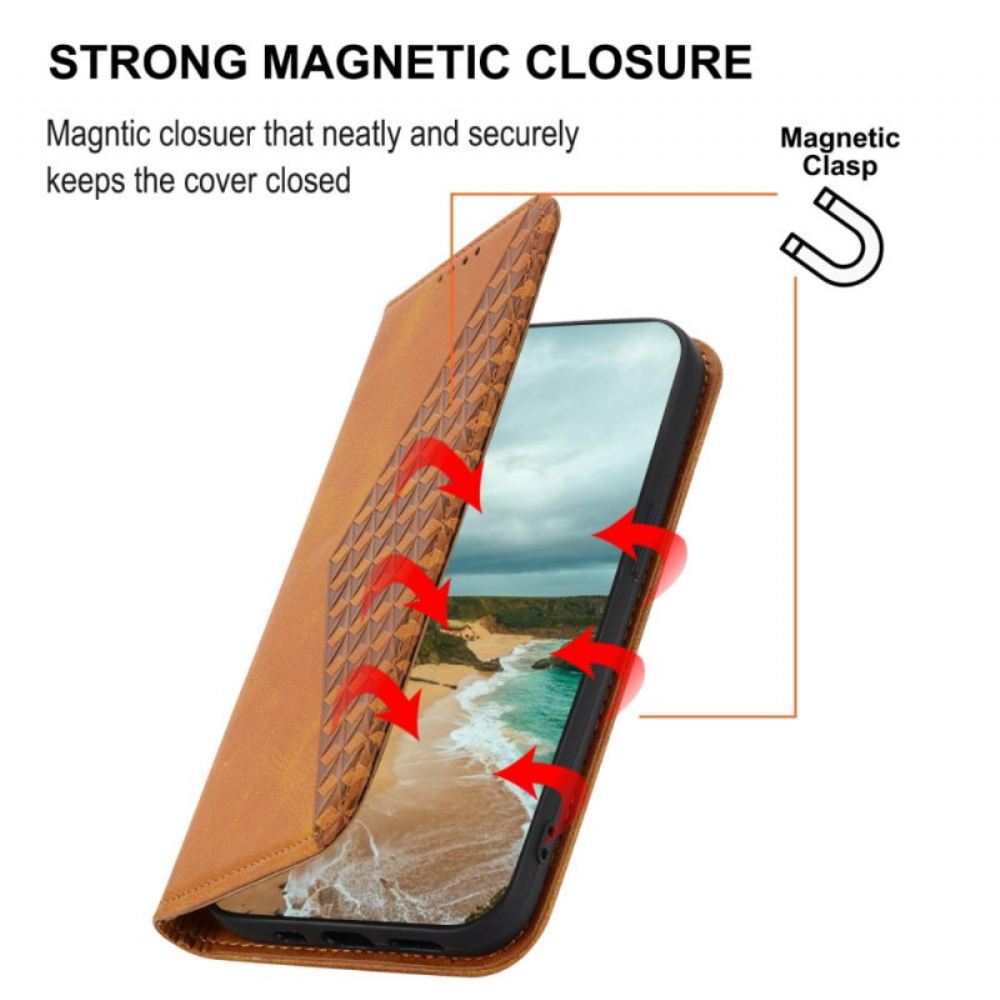 Kožené Pouzdro Folio Realme C53 Popruh S Diamantovým Vzorem