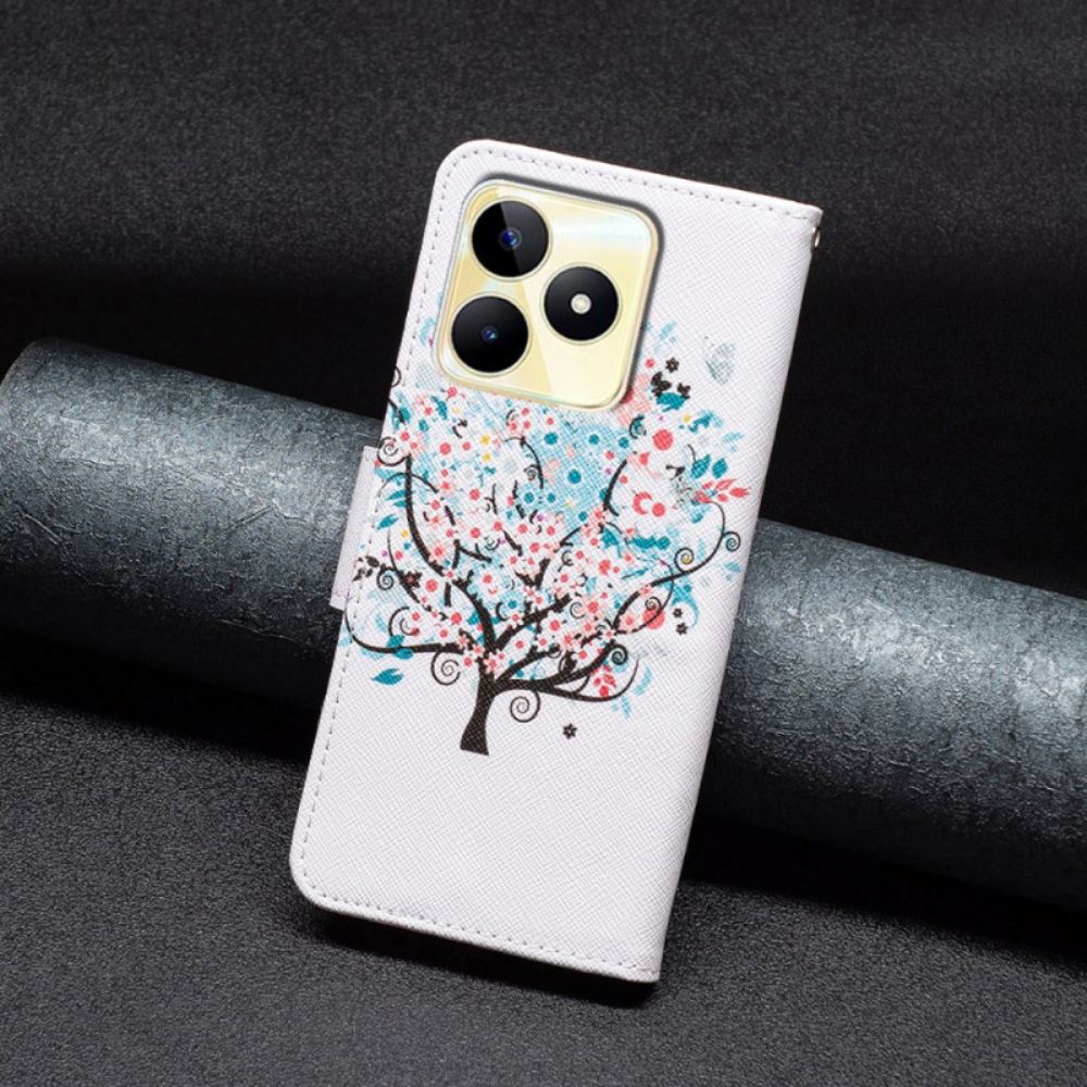 Kožený Kryt Realme C53 Kvetoucí Strom