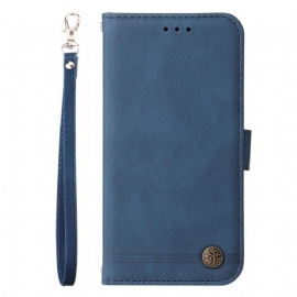 Kožený Kryt Realme C53 Nýt S Popruhem