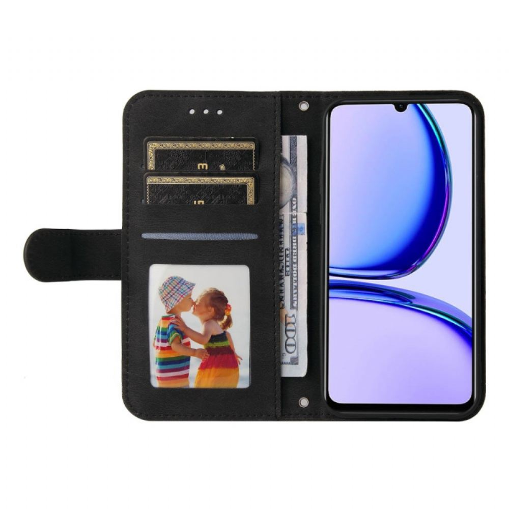 Kožený Kryt Realme C53 Nýt S Popruhem