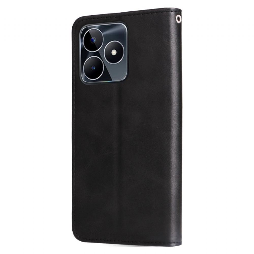 Kožený Kryt Realme C53 Přední Peněženka Na Mince