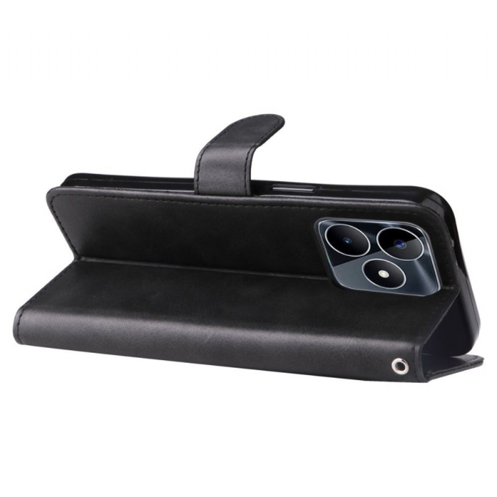 Kožený Kryt Realme C53 Přední Peněženka Na Mince