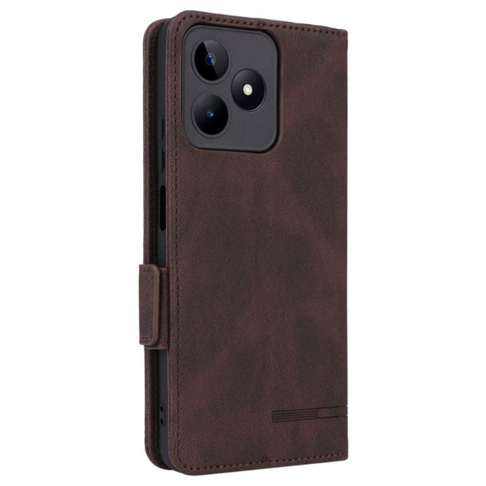 Peněženková Pouzdra Realme C53 Kryty Na Mobil Retro Design