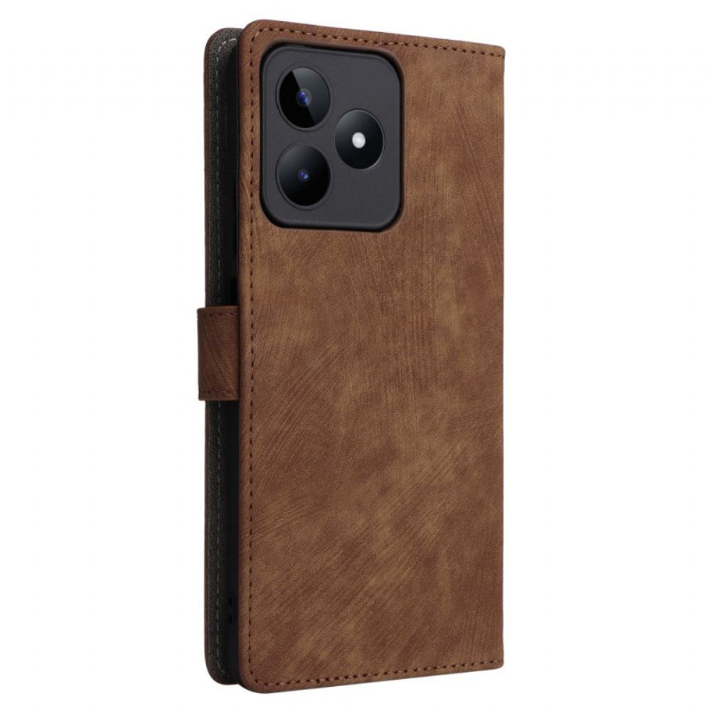 Peněženková Pouzdra Realme C53 Kryty Na Mobil Rfid Ochrana Se Šňůrkou