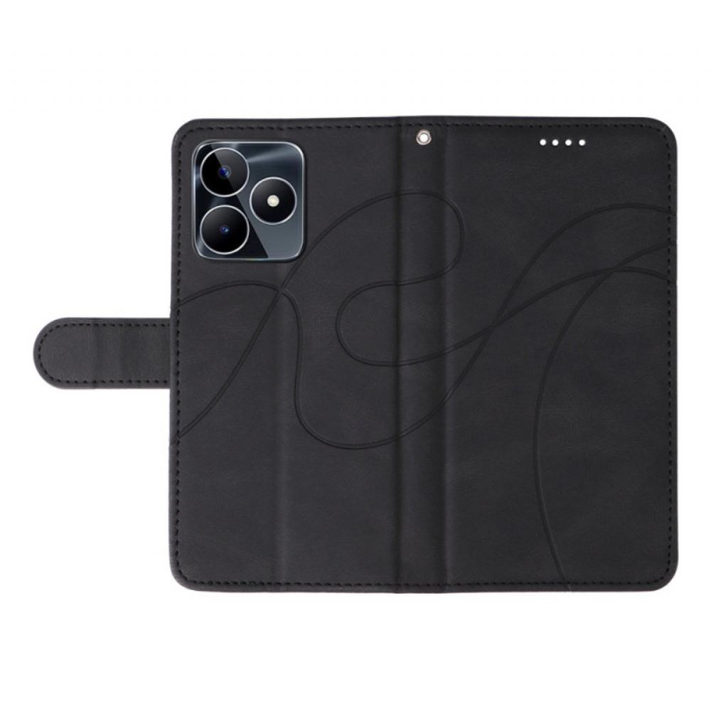 Peněženková Pouzdra Realme C53 Kryty Na Mobil Vlnité Linie