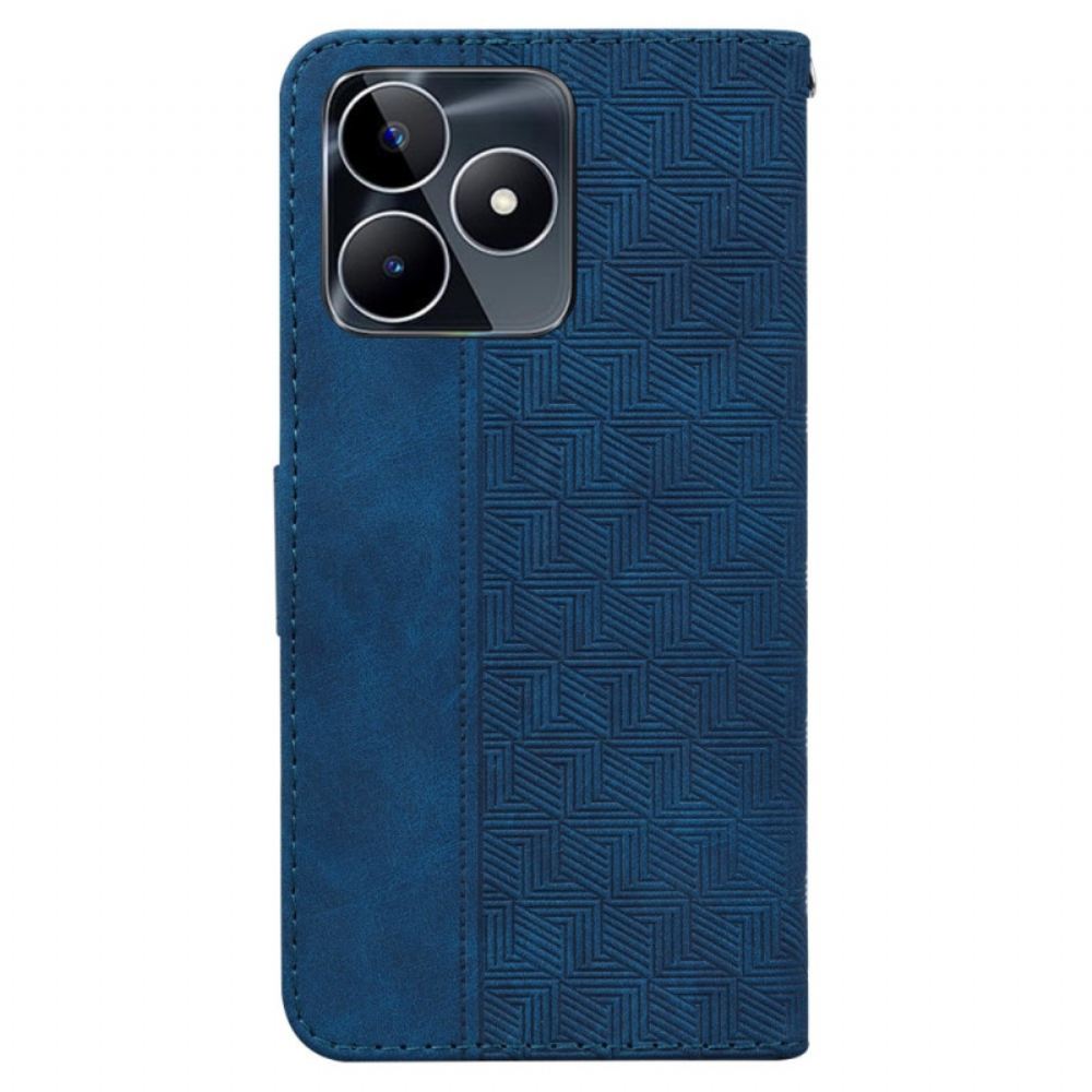 Peněženková Pouzdra Realme C53 Řemínek S Tkaným Vzorem