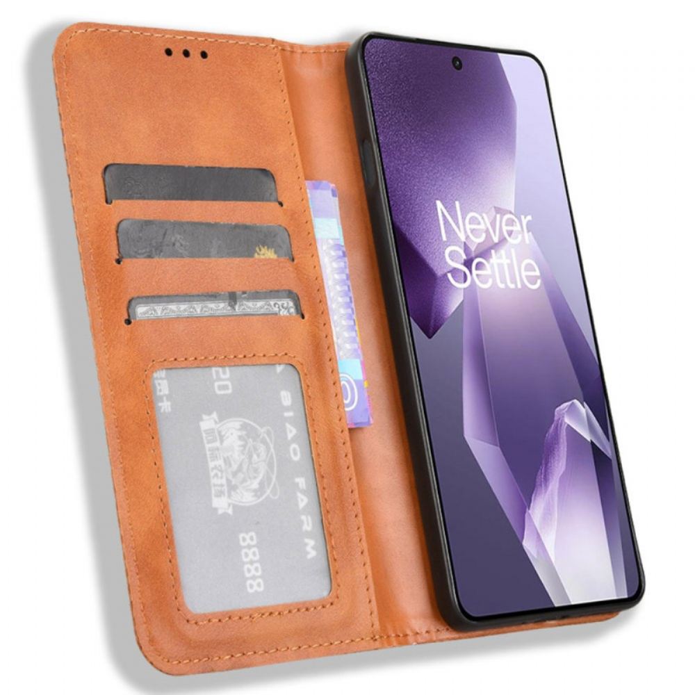 Kožené Pouzdro Folio Na Oneplus 13r Vintage Okraj