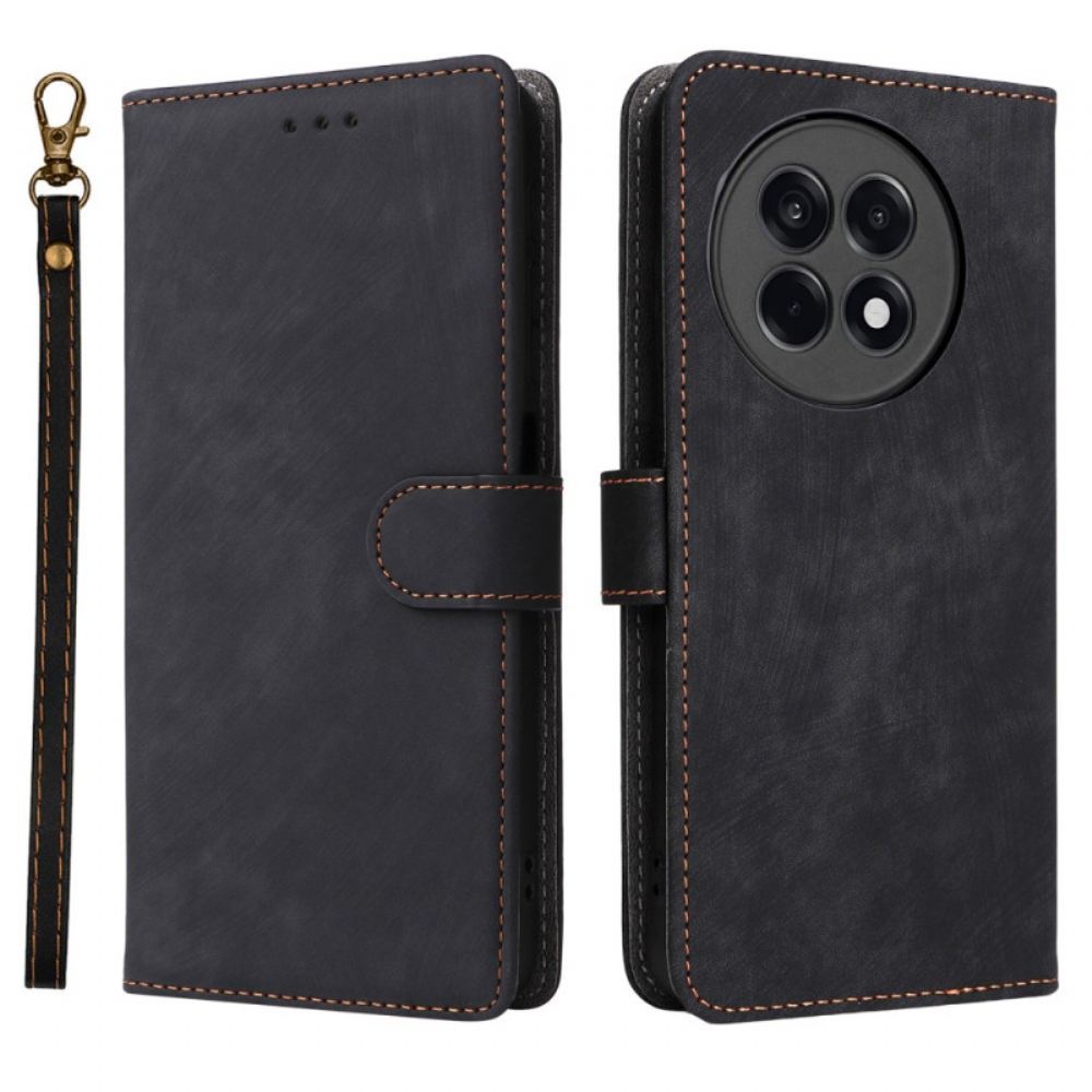 Kožený Kryt Oneplus 13r Kožený Efekt S Rfid Blokováním A Popruhem