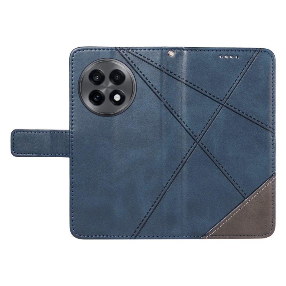 Kožený Kryt Oneplus 13r Geometrický Design