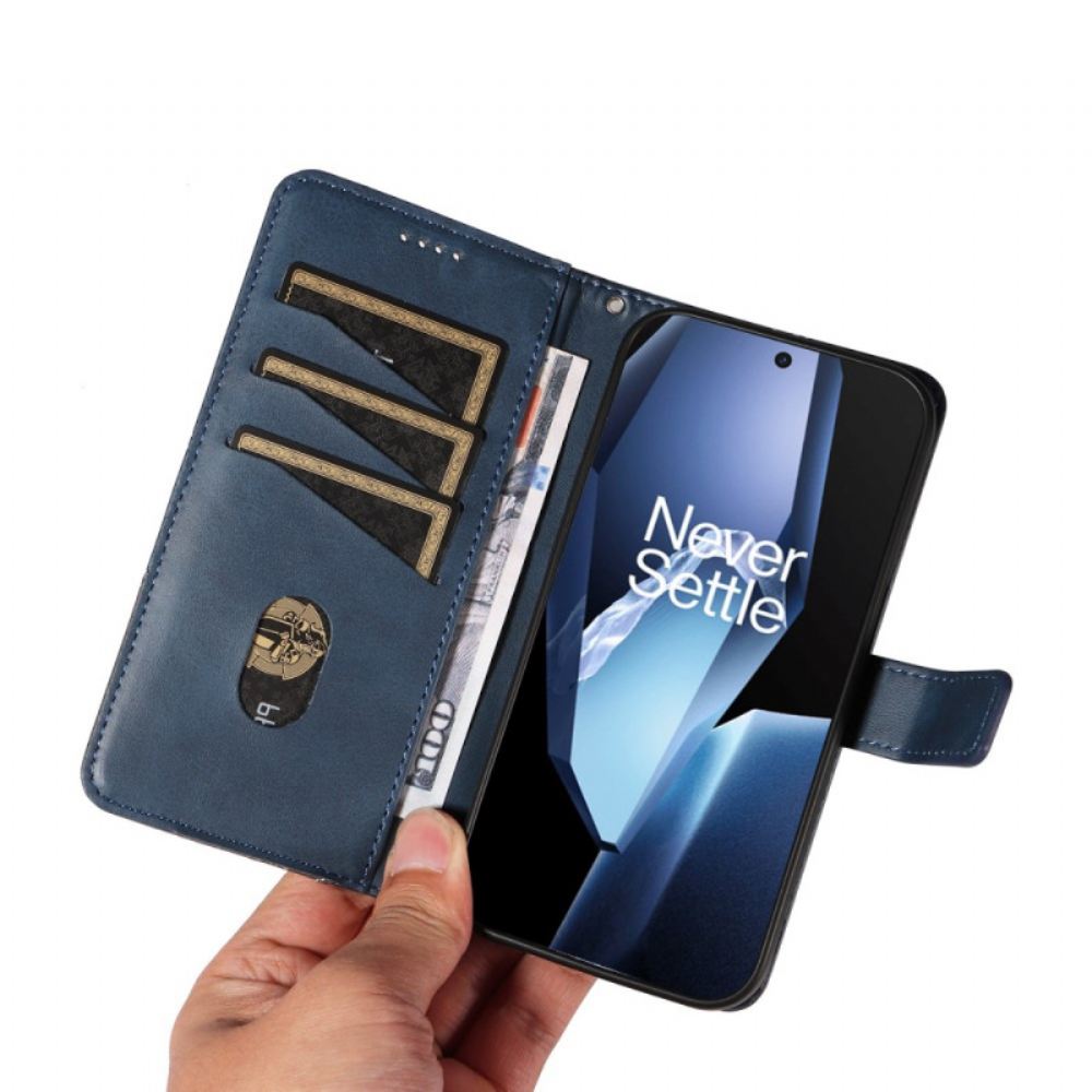 Kožený Kryt Oneplus 13r Geometrický Design